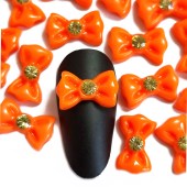 Πορτοκαλί διακοσμητικό φιογκάκι νυχιών 3D 10ΤΜΧ