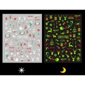 Αυτοκόλλητα νυχιών που φωσφορίζει στο σκοτάδι χριστουγεννιατικο colorf cy-022