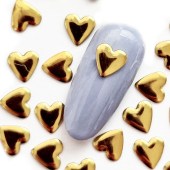 Τρούκ νυχιών καρδιές 6mm χρυσή 30 τεμάχια
