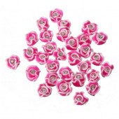 Λουλούδια 3D με στρας εντονο ροζ για τα νυχια 3τεμ. 