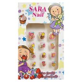 Νύχια ψεύτικα παιδικά για κορίτσι Sara nail μελισσουλες