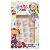 Νύχια ψεύτικα παιδικά για κορίτσι Sara nail καρδιά