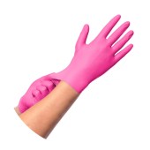 Γάντια νιτριλιου ροζ 100 τεμ. Χωρίς Πούδρα extra small
