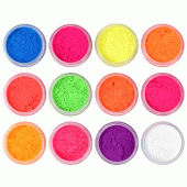 Neon UV Pigment Σκόνη Νυχιών set 12 χρωματα