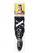 Μαλλιά για ράστα και πλεξούδες ombre Pre-Stretched X-Pression #1 Μαύρο 207cm
